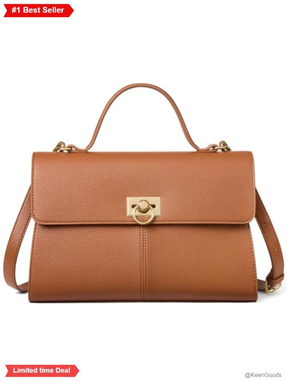 Vegan Leather Satchel Top Handle Purse with Adjustable Strap
